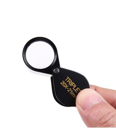 Magnifying Glasses Educational Hobby Magnifiers High Magnification Handheld Magnifier 20 Times Hd Jewels Identification Folding Portable Comfortable Anniversary
