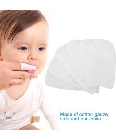 6Pcs Cotton Gauze Finger Brush Set for Baby & Children - Oval Leaf Tongue & Tooth Cleaning Tool | International Shipping Available - Buy Online on GoSupps.com