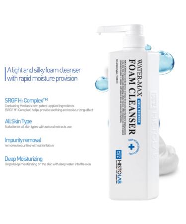 HISTOLAB Water-Max Foam Cleanser 1200ml - Hydrating Facial Wash for Dry Skin | Gentle Foaming Cleanser for Moisture Boost - Buy Online on GoSupps.com
