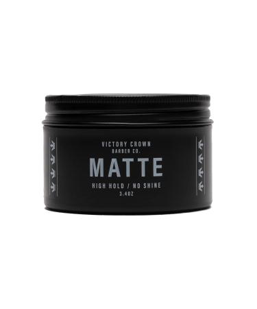 Victory Crown Matte Clay Pomade - 3.4oz - No Shine Hair Clay for Men - High Hold for All-Day Style - Non-Greasy Water-Based Pomade - Barber-Owned and Made in the USA