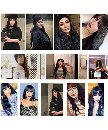 YEESHEDO Long Black Curly Wavy Synthetic Hair Wig with Fringe for Women - Perfect for Cosplay, Parties, and Everyday Wear - Buy Online on GoSupps.com