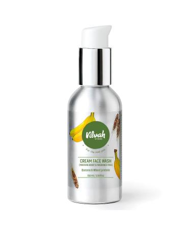 Vil'vah Store Face Wash Cream Fragrance-free for Sensitive Flaky Skin Protects Dry Skin Soothes and Nourishes the Sensitive Skin NO Parabens & Silicones 100ml
