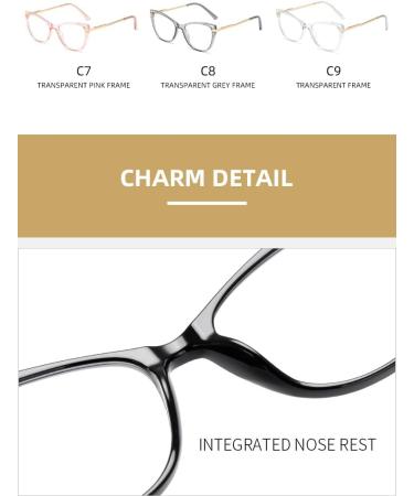 SERONI Cat Eye Blue Light Blocking Glasses - Tr90 Metal Temples UV Protection 60mm - Stylish Computer & Reading Glasses for Men & Women - Buy Online on GoSupps.com