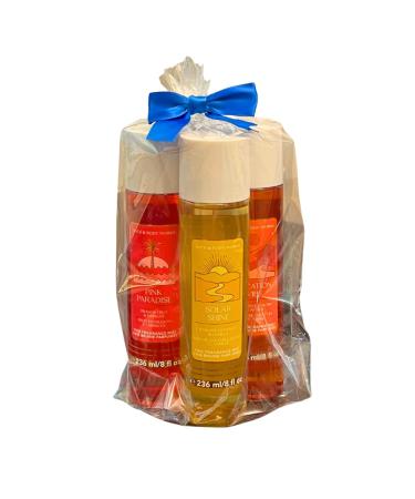 Bath & Body Works PINK PARADISE SOLAR SHINE VACATION VIBE Fine Fragrance Mist 3-piece Gift Set with a Red Bow for Holidays & Gifts 8 fl oz each - Summer Scents - Buy Online on GoSupps.com