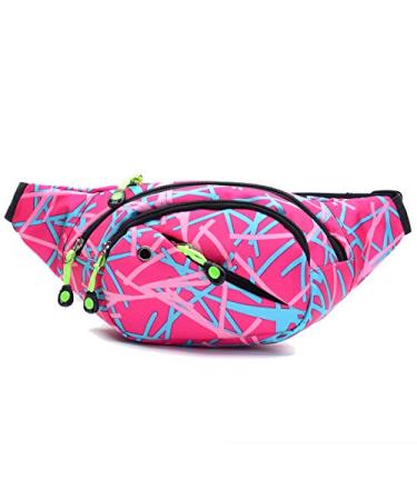 Ausion Fanny Pack Waist Bag for Men&Women Adjustable Belt Hip Bum Bag Fashion Water Resistant Hiking Waist Bag for Traveling Casual Running Hiking Cycling Pink