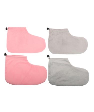 FRCOLOR Couvre-pieds Chauffant Cire 2 Paires Taille Unique en Coton et Peluche lastique Enveloppement pour Soins des Pieds Spa Maison et Salon