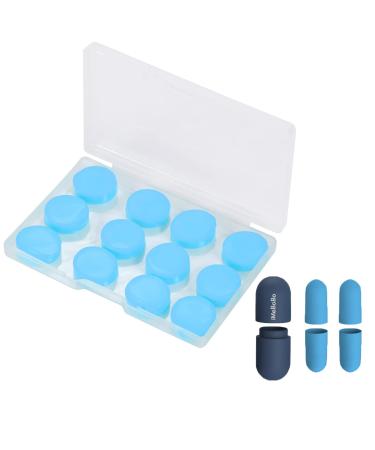 Silicone Ear Plugs for Sleeping - TKMENGY Reusable Moldable Silicone Earplugs Noise Cancelling Reduction for Concerts Swimming Shooting Snoring Airplane Musicians Motorcycle 16 Pack Blue-8 Pairs