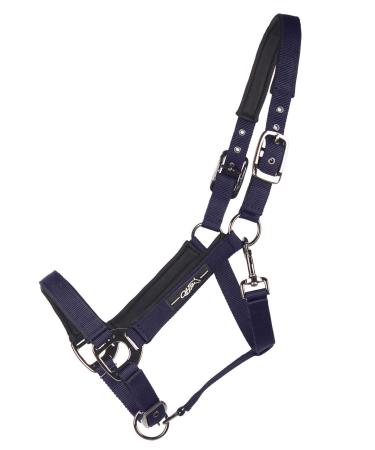 QHP Halter Deluxe soft padded 3-way adjustable (Warmblood extra Navy) Warmblood extra navy