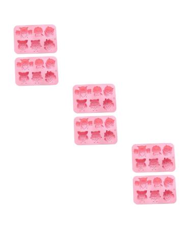 OUNONA 6 Pcs Baking Cake Mold Chocolate Molds Mold for Chocolate Cake Making Mold DIY Cake Mold Baking Pan Roasting Pan Creative Baking Mold Pudding Forest Baking Tools Baking Mould Candy 19.9x13.8cmx3pcs Pinkx3pcs