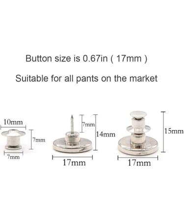 Instant Jean Button Pins for Pants - No Sew, No Tools Needed | 4 Sets Replacement Buttons | Easy Installation, Reusable & Adjustable - Buy Online on GoSupps.com