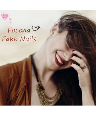 Foccna Nude Gradient Press on Fake Nails - 24pcs Square Glossy Short False Nails for Nail Art Manicure - Buy Online on GoSupps.com