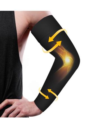 Normers 20-30 mmHg Medical Lymphedema Compression Arm Sleeve for Men & Women (Single)  Full Arm Support with Dot Silicone Band  Graduated Compression Arm Brace for Arthritis  Swelling  Bursitis  Dvt. Black Small