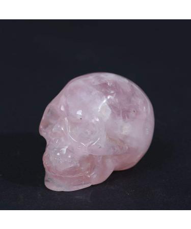 Natural Crystal Rough 1PC Natural Rose Quartz Crystal Skull Taxidermy Reiki Statue Pink Stones