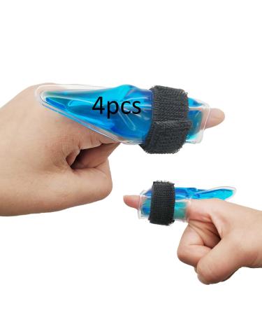 HI FINE CARE Finger Hot and Cold Gel Packs (4 Pack) Trigger Mallet Broken Finger Arthritis Therapy Tendonitis Sleeves Knuckle Joint Fracture Pain Relief Cryotherapy Sprain Fasciitis Teal