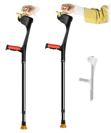 Folding Forearm Crutch with U-Shaped Arm Cuff and Ergonomic Handle Adjustable Aluminum Crutch for 150-195cm Tall Adults Prosperous