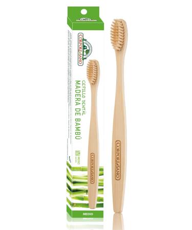 Corpore Sano: Bamboo toothbrush 100% Moso medium hardness made of bamboo fibre