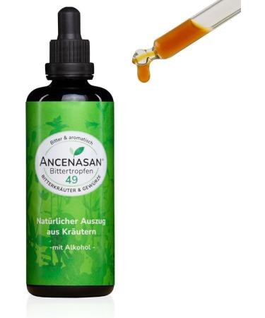 Ancenasan Bitter Drops 49 (100ml) - 7 Herbs from Hildegard von Bingen for Digestive Health | Bitter Herbs with Practical Pipette Lock - Buy Online on GoSupps.com