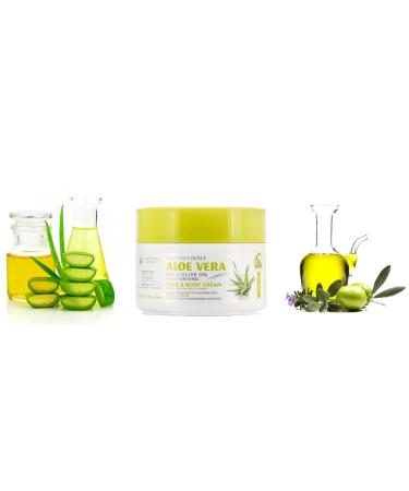Aloe Vera and Olive Oil Cream | Canary Islands Aloe Vera | Deeply hydrates skin | 300ml 300 ml (1 pack)