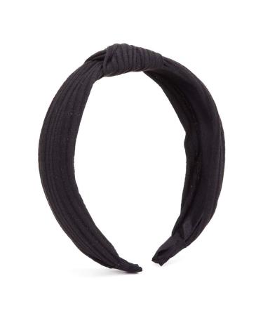MHDGG 1 Pieces Wide Headbands for Women Knot Turban Headband Hair Band Elastic Hair Hoops Hair Accessories for Women and Girls Black