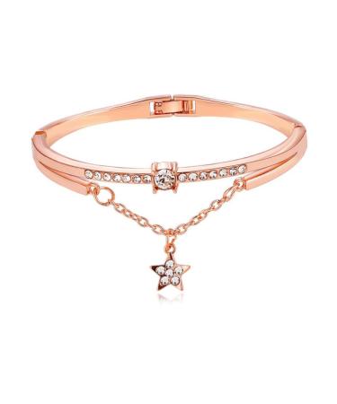 Fomiyes star hand jewelry women bracelet women's bracelet bracelet sun and moon arm loop star women bracelet star bracelet European and American followers Miss 19.5*1.2cm golden