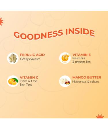 Vitamin C Lip Scrub Balm | 85% Dark Lip & Pigmentation Reduction | Vegan Mandarin Orange & Argan Oil | 15g for Men & Women - Buy Online on GoSupps.com