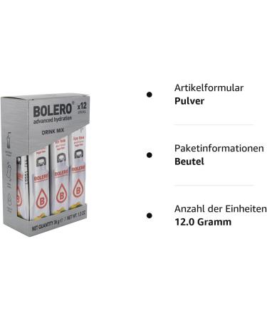Bolero Ice Tea Peach - Sugar-Free Beverage Powder | 12x3g | Refreshing Stevia-Sweetened Drink | Vitamin C | Diabetic-Friendly Iced Tea - Buy Online on GoSupps.com