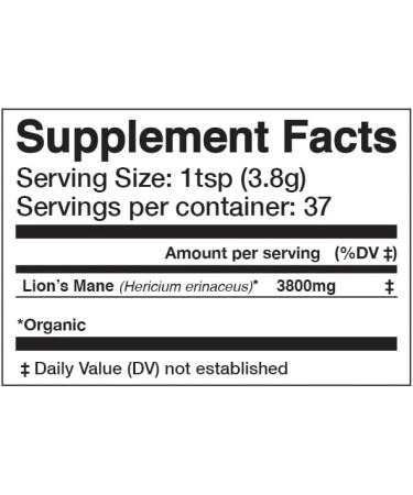 Organic Lions Mane Brain Tuner Mushroom Powder - Cognitive Support Supplement (5oz / 141g) - Buy Online on GoSupps.com