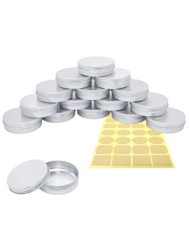 16-part aluminum tin cans with screw cap pudsire 100 ml round aluminum sheet cans empty cosmetic container with 1 sticker for lip balm lotion cream masks candles tinkering