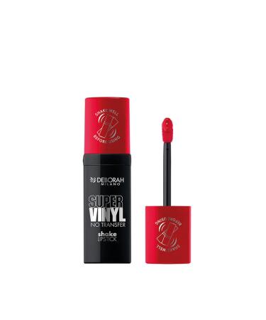 DEBORAH Deborah Milano - Super Vinyl Shake Lipstick Liquid Vinyl 4 Red Signatures Intense Colour and No Transfer Gives Flawless Vinyl Lips for Up to 16 Hours 2.5 ml
