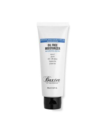 Baxter of California Oil Free Face Moisturizer with SPF15 for Men | UVA  UVB Defense | Fragrance-Free | All Skin Types 3.4 Fl Oz (Pack of 1)