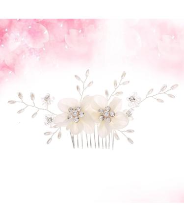 FRCOLOR Pearl Hair Accessories Bridal Hair Accessories Flower Hair Accessories Bridal Hair Comb Flower Girl Hair Accessory Crystal Hair Accessories White European Style Spun Yarn Bride - Buy Online on GoSupps.com