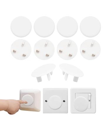 INTELLIGRON Plug Socket Covers UK White (10PCS) Best for Baby Proofing & Baby Safety Plug Covers Easy Installation Safe & Secure Electric Plug Socket Covers Protection for Home Baby Essentials
