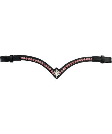 Leone Equipment Browband Horse Glitter Gift Box - Cob/Thoroughbred Pink Stones Black Leather - International Shipping Available - Buy Online on GoSupps.com