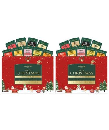 VAHDAM, Merry Christmas - Christmas Tea Gift Set (9 Individual Tea Bags, Pack of 2) Limited Edition | Gluten Free, Non-GMO |