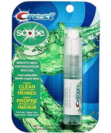 Crest Scope | One 1-Pack of Mint Breath Mist Sprays (1 Total Sprays) - 0.24 ounce (7mL) - Made in an FDA Audited USA Facility 0.24 Fl Oz (Pack of 1) - Buy Online on GoSupps.com