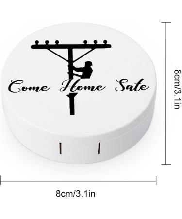 Come Home Safe Lineman Round Case For Contact Lens Kit Storage Box with Mirror Printed - Buy Online on GoSupps.com