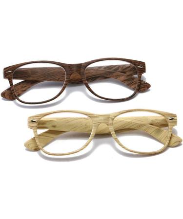 Premium Wood Grain Reading Glasses +2.0 Magnification | Full HD Comfortable & Fatigue-Free for Men & Women - Buy Online on GoSupps.com