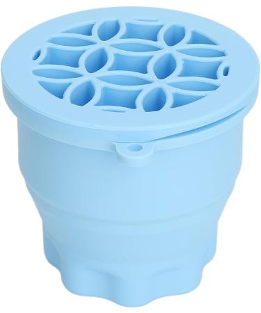 Makeup Brush Scrubber Makeup Brush Cleaning Bowl Portable Space Saving 2 in 1 Multifunctional Palm Size Folding with Brush Drying Rack for Daily (Blue) - Buy Online on GoSupps.com