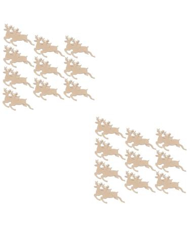 COHEALI 40 Pcs Christmas Ornaments Unfinished Christmas Wooden Wood Cutouts Accessories Manual Crafts As Shownx2pcs Size 2x2pcs