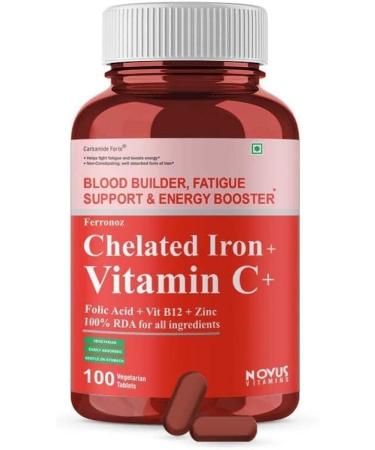 Generic Viva Chelated Iron with Vitamin C B12 Folic Acid & Zn 100 Tablets.