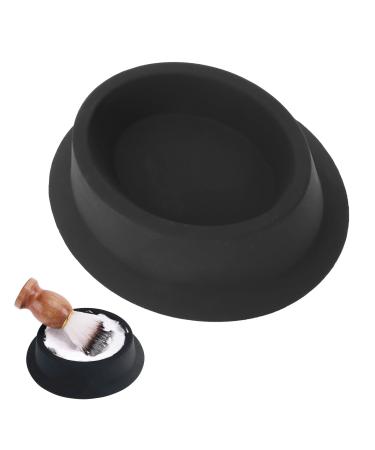 Silicone shaving bowl shaving soap peel stable and durable home hairdressing salon Servant shaving soap cream foam shell helps easy to use when frothing of shaving foam (black)