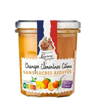 Lucien Georgelin Pr paration de fruits 3 Agrumes (Oranges Cl mentines Citron) Sans Sucre Ajout le bocal de 320g NUTRISCORE A