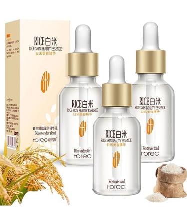 1/2/3/5Pcs Rice Skin Beauty Essence Volcanic Collagen Rice Camy Serum Rice Serum Anti Aging Serum White Rice Serum Volcanic Rice Anti-Wrinkle Lifting Serum Beauty Moisturizing White Rice Essence 15ml (3Count (Pack of 3))