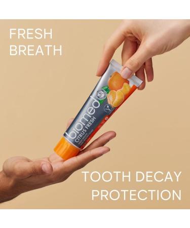 Biomed Citrus Fresh 97% Natural Toothpaste | Orange Mandarin Grapefruit Lemon | Fresh Breath Healthy Gums | SLS Free 100g - Buy Online on GoSupps.com