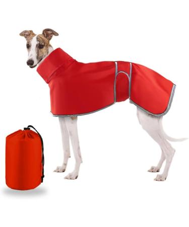 Premium Greyhound Waterproof Rain Coat - Lightweight Whippet Coat for All Seasons | Medium & Large Dog Sizes | Perfect for Ambushes - M Red - Buy Online on GoSupps.com