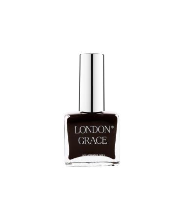 London Grace Nail Polish | Bruce 12ml | Black Long Lasting Vegan Eco-conscious Varnish | Quick Dry Chip-Resistant & No Nasties Formula