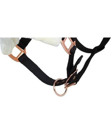 Shop Marengos Halter Set with Lead Rope - Elegant Black/Rose Gold for Warmbloods | International Shipping Available - Buy Online on GoSupps.com