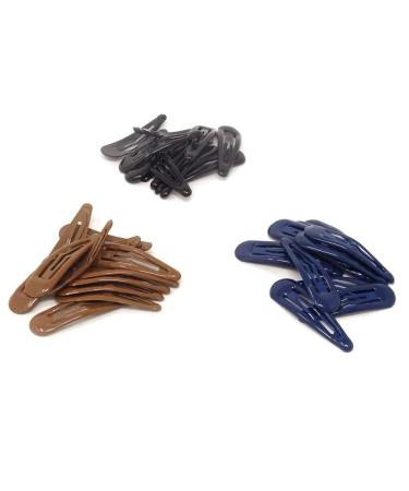 Yueton 36pcs Snap Prong Clips for Hair Bows - Black Blue Brown - Girls Hair Barrettes - Buy Online on GoSupps.com