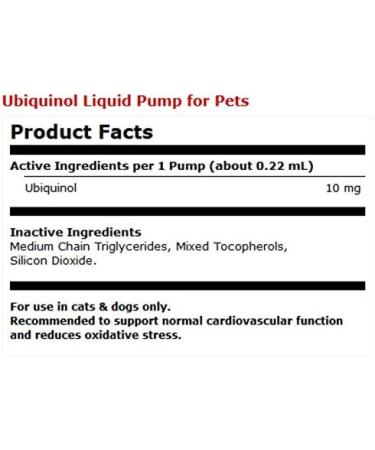 Dr. Mercola Ubiquinol Liquid Pump for Cats & Dogs | 1.45 Fl. Oz. | Non GMO, Gluten Free, Soy Free - Buy Online on GoSupps.com