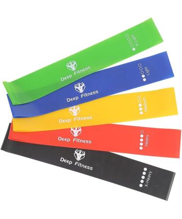 5 Pieces Resistance Bands Set - Versatile Home Gym Equipment for Effective Workouts - Ideal for Men & Women - Black Red Yellow Blue Green - Buy Online on GoSupps.com